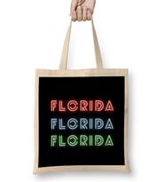 Florida Love- Vintage Retro Rainbow Bez Çanta Uzun Saplı
