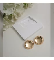 Lente Aksesuar Yuvarlak Düğme Küpe - Özel Seri Tarz Kadın Küpe (Gold)