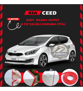Kia Ceed Oto Araç Kapı Koruma Fitili 5metre Parlak Kırmızı Renk