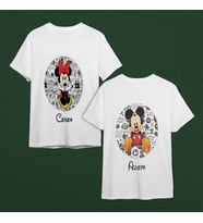Mickey & Minnie Mouse Sevgili Çift Tasarımlı Tişört Kişiye Özel ( Unisex - Büyük - Çocuk )