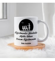 Öğretmenler Günü İçin Kişiye Özel Porselen Kupa Bardak - BY-KP-0000297 (Beyaz)