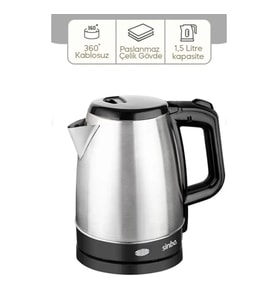 ÇELİK KETTLE 1.7LT GİZLİ REZİSTANS - KABLOSUZ SK-8015 (5343)