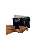 Premium Serisi Özel Üretim Lüks Deri Dikey Patlı Erkek Cüzdanı (Lacivert)