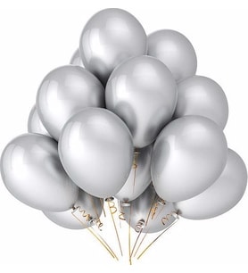 Pazariz  Parti Metalik Gümüş Balon 20'li