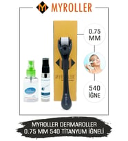 Myroller Dermaroller 0.75mm Dezenfektan Hediye Titanyum 540 Iğneli Derma Roller