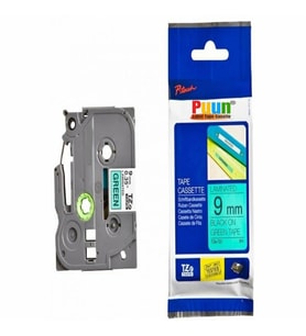PUUN®Brother P-Touch TZE-721 9mm x 8m Yeşil Üzerine Siyah Muadil Laminasyon Etiket Şeridi (Çok Renkli)