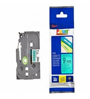 PUUN®Brother P-Touch TZE-721 9mm x 8m Yeşil Üzerine Siyah Muadil Laminasyon Etiket Şeridi (Çok Renkli)