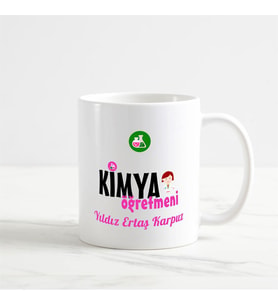 Kişiye Özel Kimya Öğretmeni Beyaz Kupa Bardak (4. Tasarım)