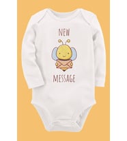 Organik Baskılı Pamuklu Unisex Bebek Body UZUNE215