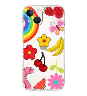 PrintiFy iPhone 13 ile Uyumlu Water Color 5  Kamera Korumalı Şeffaf  Kılıf