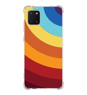 Samsung Galaxy A81  Köşe Korumalı Antişok Kapak Renk Cümbüşü Tasarımlı  Silikon Kılıf (Şeffaf)