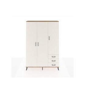 Arges Gardrop 6 Raflı 3 Çekmeceli Tek Askılı 132x30x195 Çam-Aytaşı