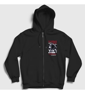 Presmono Unisex Siyah Experiment Ufc Mma Güreş Aleksandr Karelin Fermuarlı Kapüşonlu Sweatshirt 497320tt