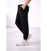 Erkek Jogger Eşofman Altı Regular Fit , Kargo Cepli, Lastikli Paça, Günlük Spor Pantolon - Siyah