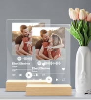 Kişiye Özel Spotify Barkodlu Plak Tablo 2 Adet