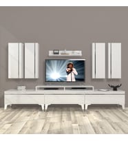 Decoraktiv Ekoflex 8D Mdf Silver Tv Ünitesi Tv Sehpası - Parlak Beyaz