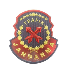 Single Sword Jandarma Trafik Plastik Göğüs Arması - Patch - Peç