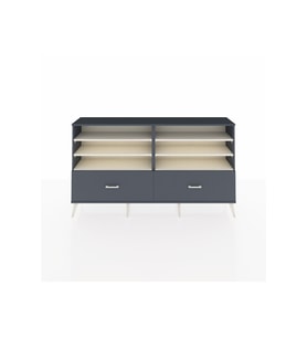 Arges Konsol 6 Raflı 2 Çekmeceli  176x30x99 Antrasit-Aytaşı/Antrasit