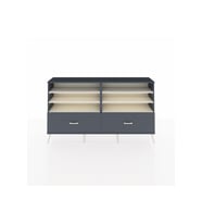 Arges Konsol 6 Raflı 2 Çekmeceli  176x30x99 Antrasit-Aytaşı/Antrasit