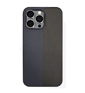 Coverzone iPhone 12 ile uyumlu K?l?f Karbon Fiber Desenli Double Color 2mm Kamera Koruma �?k?nt?l? ENIGMA iPhone 12 i�in K?l?f Gray Brown