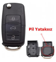 Volkswagen Saet Skoda Tipli Akıllı Kumanda Kabı Anahtar Kabı Oto Anahtarlık Pil Yataksız