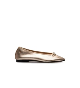 Tommy Hilfiger BALLERINA SOFT LEATHER METALLIC Kadın ALTIN Babet FW0FW084520HS
