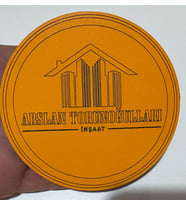 10'lu Kişiye / Şirkete Özel Logolu Bardak Altlığı Seti  Lazer Kesim Kurumsal Hediye  9 cm (Turuncu)