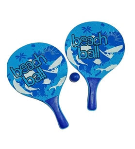 Beach Ball Tahta Raket - 3394 - Mavi (Lisinya)
