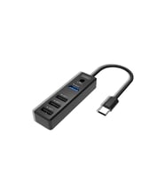 Fuchsia Çoklayıcı 4'ü 1 arada USB-C Hub USB3.0 ve USB 2.0 (Gri)