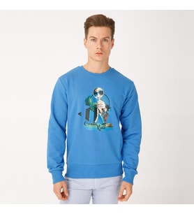 Biggdesign Nature Ormanın Kralı Erkek Sweatshirt (Lacivert)