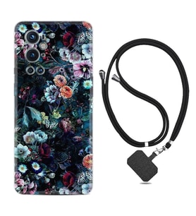 Tecno Spark 9 Pro Kılıf Resimli Boyun Askılı İpli Desenli Silikon Great Flowers 1304