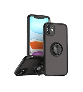 Apple İphone 11 Kılıf Montreal Yüzüklü Silikon Kapak - Siyah