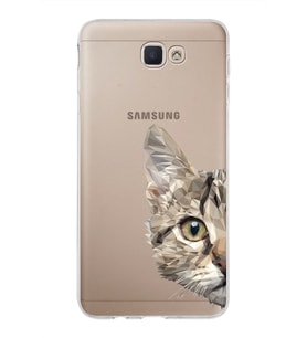 Samsung Galaxy J7 Prime 2 Kapak Catface Tasarımlı Şeffaf Silikon Kılıf