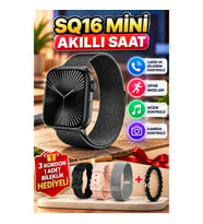 SQ-16 Mini Series 10 Akıllı Saat – 3 Kordon ve Bileklik Hediyeli, Tüm Telefonlarla Uyumlu
