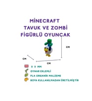 Minecraft Tavuk Zombi - Minecraft Temalı 3D Figür