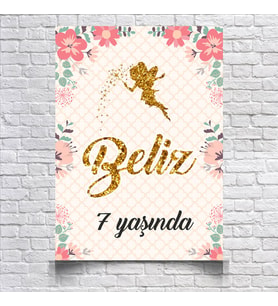 Peri Temalı Doğum Günü Afişi