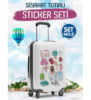Seyahat Temalı Bavul Sticker Etiket Çıkartma S2 (Laptop Tablet Suluk Telefon Valiz Defter Kitap)-T970