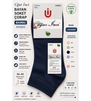 Uğur İnci Bayan Bambu Dikişsiz Soket Çorap 36-40 Numara Yumuşak Dokulu Günlük Çorap 6 lı Paket
