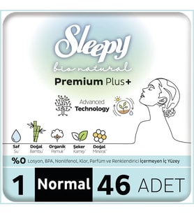 Bio Natural Premium Plus Hijyenik Ped Mega Paket Normal 46 Adet