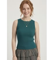 Kadın Fitilli Triko Atlet Slim Fit Yazlık Kolsuz Bluz