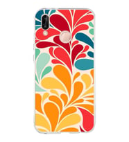 PrintiFy Huawei P20 Lite ile Uyumlu 1mm Slim Fit Retro Renkler 5 Baskılı Şeffaf  Kılıf