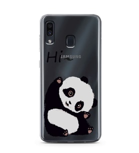 Samsung Galaxy A20/A30 Uyumlu Sevimli Panda Desenli Şeffaf Telefon Kılıfı