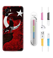 Vivo Y15S Y32 Y33S Y51 Y53S Kılıf Kablo Koruma Spiral Silikon Wolf and Moon 2 1381