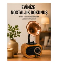 Mey İthalat® Retro Tasarımlı Mini Bluetooth Hoparlör ve FM Radyo Çoklu Medya Yeni Nesil