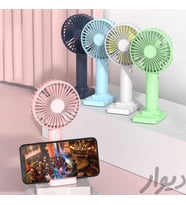 Taşınabilir Koyu Mavi Mini Şarj Edilebilir El Fanı 3 Dişli Ayarlanabilir Masa Üstü Telefon Tutucu