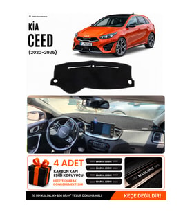 KİA CEED (2020-2025) Uyumlu Torpido Örtüsü Torpido Kılıfı - Siyah