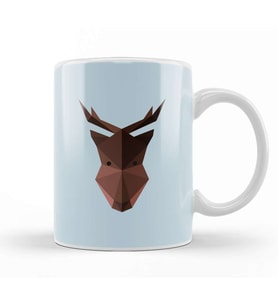 Geometric Animal Moose Kupa Bardak Porselen