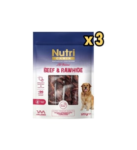 Nutri Canin Rawhide Sigir Eti Sarili Orta Büyük Irk Köpek Kemik Ödülü 120 gr x 3 Adet