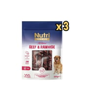 Nutri Canin Rawhide Sigir Eti Sarili Orta Büyük Irk Köpek Kemik Ödülü 120 gr x 3 Adet