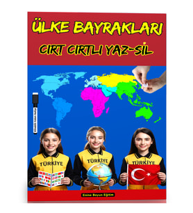 Ülke Bayrakları Öğreten Cırt Cırtlı YAZ-SİL Kitabı (198 Ülke)